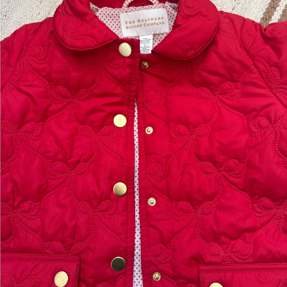 The Beaufort Bonnet Company Girls' Quilted Red Jacket
